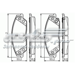 Do koszyka 0986495149 Bosch Klocki hamulcowe przednie tarczowe