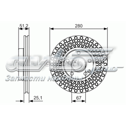 Tarcza hamulcowa przednia Mercedes A2464210012