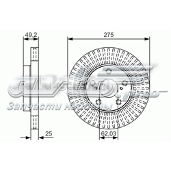 0986479U19 Bosch tarcza hamulcowa przednia