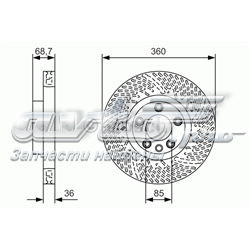 Do koszyka 0986479B13 Bosch Tarcza hamulcowa przednia