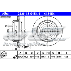 Tarcza hamulcowa tylna Hyundai/Kia S584113J500 cena, od 73,08 USD