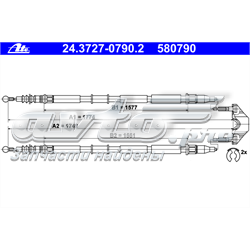 Linka hamulca ręcznego tylna prawa/lewa Opel 522036