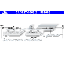 24.3727-1068.2 ATE linka hamulca ręcznego tylna lewa