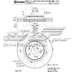 09.B621.10 Brembo tarcza hamulcowa przednia