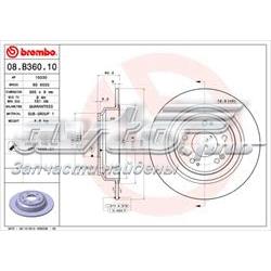 Tarcza hamulcowa tylna 08B36010 Brembo