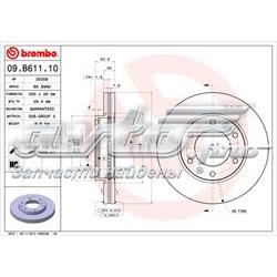 09.B611.10 Brembo tarcza hamulcowa przednia