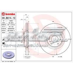 09.B614.10 Brembo tarcza hamulcowa przednia