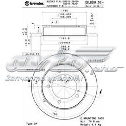 Tarcza hamulcowa przednia 08B30410 Brembo