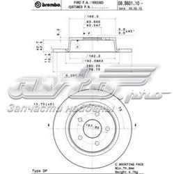 08.B601.10 Brembo tarcza hamulcowa tylna