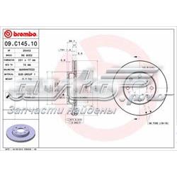 Tarcza hamulcowa przednia Brembo 09C14510 cena, od 21,30 USD