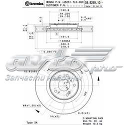 Tarcza hamulcowa przednia Brembo 09B26910 cena, od 86,81 USD