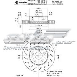 Tarcza hamulcowa przednia 09A61351 Brembo