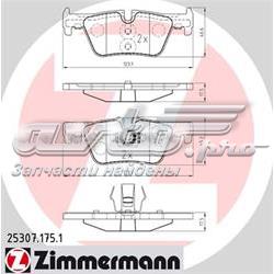 253071751 Zimmermann Okładziny (klocki) do hamulców tarczowych tylne