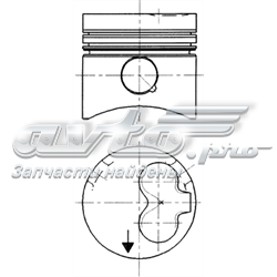 Tłok, komplet na 1 cylinder, 2. naprawa (+0,50) Audi 90 89, 89Q, 8A