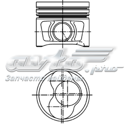 Tłok, komplet na 1 cylinder, 2. naprawa (+0,50) 40409620 Kolbenschmidt