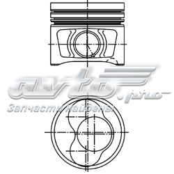 Tłok, komplet na 1 cylinder, 2. naprawa (+0,50) 40408620 Kolbenschmidt