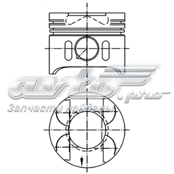 Tłok, komplet na 1 cylinder, 2. naprawa (+0,50) Mercedes C W203