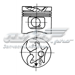 Tłok, komplet na 1 cylinder, 2. naprawa (+0,50) Mercedes E W124