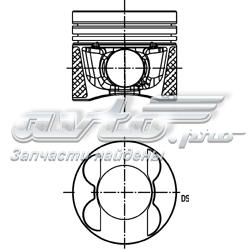 Tłok, komplet na 1 cylinder, 2. naprawa (+0,50) Mercedes E sedana (W212) (2009 - 2016) cena, od 111,55 USD