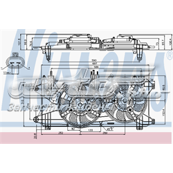 Do koszyka 872800600 Fiat/Alfa/Lancia Dyfuzor chłodnicy, w komplecie z silnikiem i wirnikiem