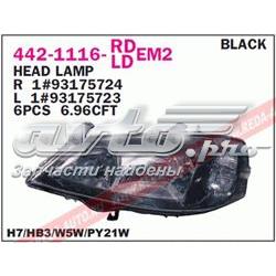 Reflektor prawy 1216288 Opel