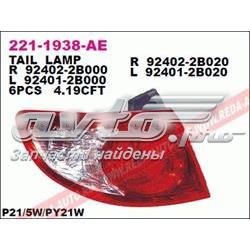 Lampa zespolona tylna lewa zewnętrzna Hyundai/Kia 924102B000 cena, od 73,21 USD