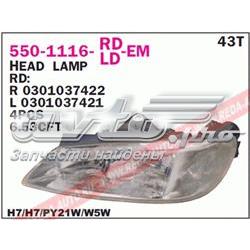  Reflektor prawy Peugeot 406 