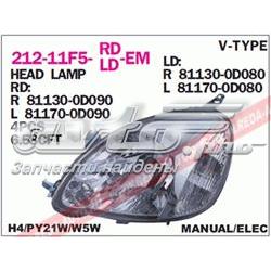 Do koszyka Reflektor prawy Toyota Yaris  P10