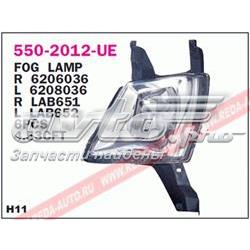 Lampa przeciwmgielna lewa Peugeot/Citroen 620836 cena, od 47,67 USD