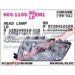 Reflektor prawy Skoda Fabia I sedana (6Y3) (1999 - 2007) cena, od 107,22 USD