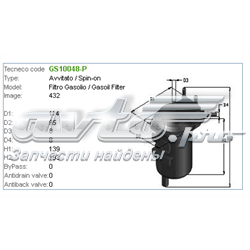 GS10048P Tecneco filtr paliwa