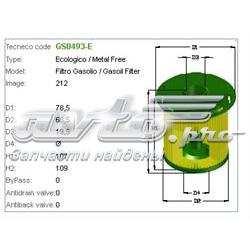 GS0493E Tecneco filtr paliwa