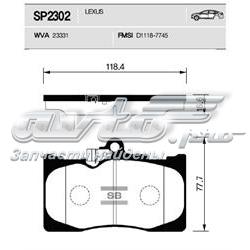 SP2302 Sangsin klocki hamulcowe przednie tarczowe