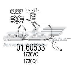 Tłumik, tylna część Citroen Berlingo M