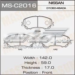 MSC2016 Masuma klocki hamulcowe przednie tarczowe