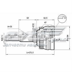 303910SETMS Master-sport przegub homokinetyczny przedni zewnętrzny