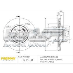 Tarcza hamulcowa przednia Fremax BD3108 cena, od 36,88 USD