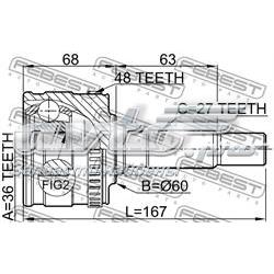 Przegub homokinetyczny przedni zewnętrzny A0003301885 Mercedes