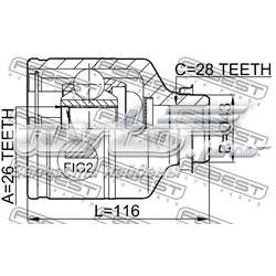 Do koszyka 0K55222520A Hyundai/Kia Przegub homokinetyczny wewnętrzny przedni prawy