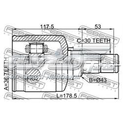 Przegub homokinetyczny wewnętrzny przedni lewy Mitsubishi Outlander CWW