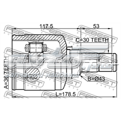 Przegub homokinetyczny wewnętrzny przedni lewy Mitsubishi Outlander CWW