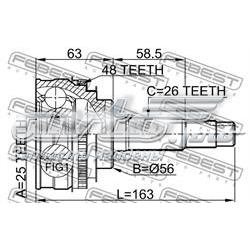Przegub homokinetyczny przedni zewnętrzny Lexus RX 300 SUV (MCU1) (1998 - 2003) cena, od 46,79 USD