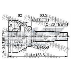 Do koszyka 4347009A15 Toyota Przegub homokinetyczny przedni zewnętrzny