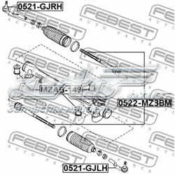 GHT232280 Mazda Końcówka drążka kierowniczego zewnętrzna