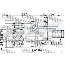 Przegub homokinetyczny przedni wewnętrzny 4340335030 Toyota