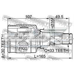 3815A225 Mitsubishi Przegub homokinetyczny przedni wewnętrzny