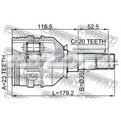 Przegub homokinetyczny wewnętrzny przedni prawy Toyota Corolla E15