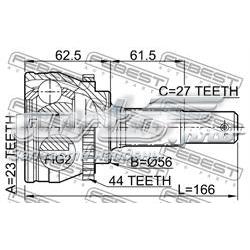 392115V410 Nissan/Infiniti Przegub homokinetyczny przedni zewnętrzny