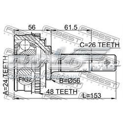 Przegub homokinetyczny przedni zewnętrzny 0110009A48 Febest