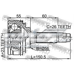0110-010 Febest przegub homokinetyczny przedni zewnętrzny